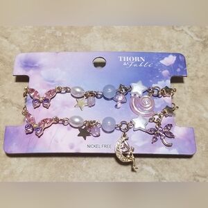 Thorn & Fable Fairy Cottage Charm Bestie 2pc Bracelet Set